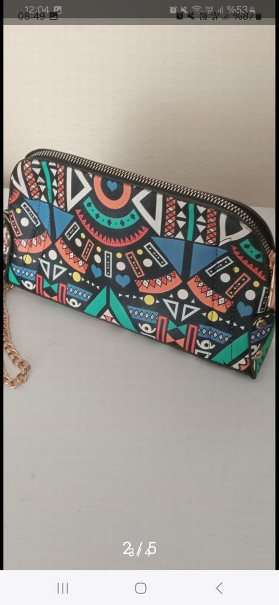 Renkli Zincir Detaylı Bohem Kadın Çanta - Görsel 5