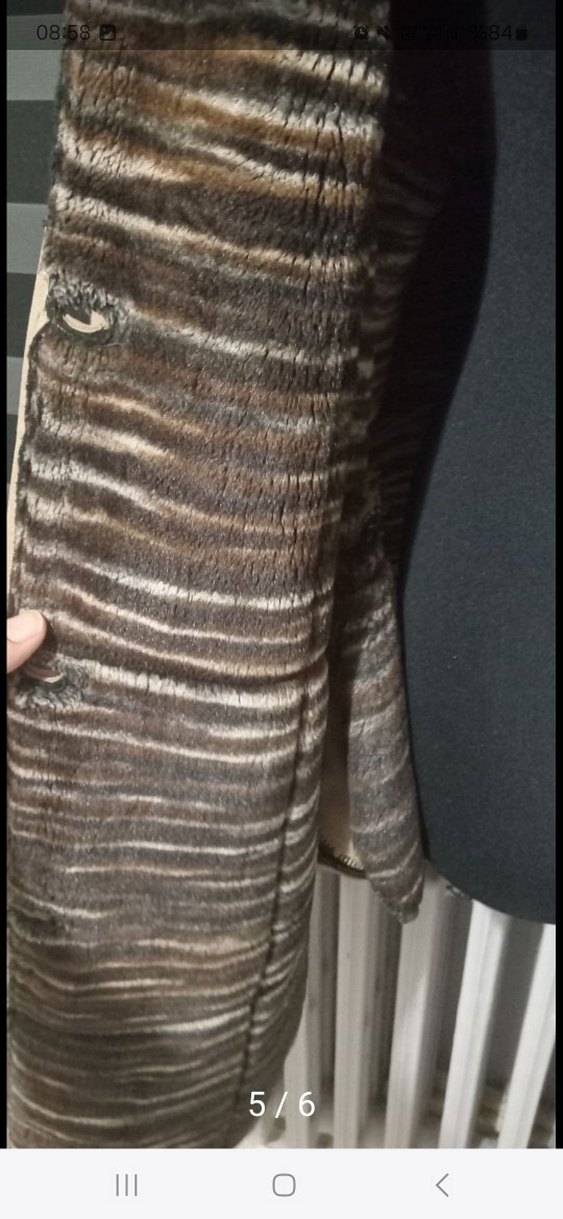 Kürklü Bej Süet Kadın Kaban - Görsel 3