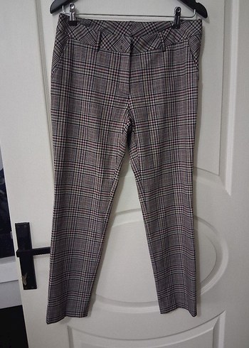 Gri Kemerli Kadın Kumaş Pantolon - Görsel 3