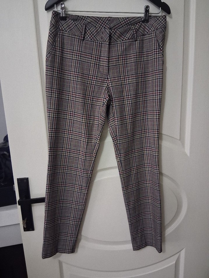 Gri Kemerli Kadın Kumaş Pantolon - Görsel 3