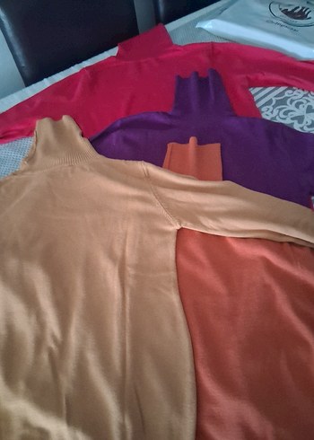 Renkli Boğazlı Kolsuz Kadın Kazak teklif yok 4 adet fiyatıdır - Görsel 3