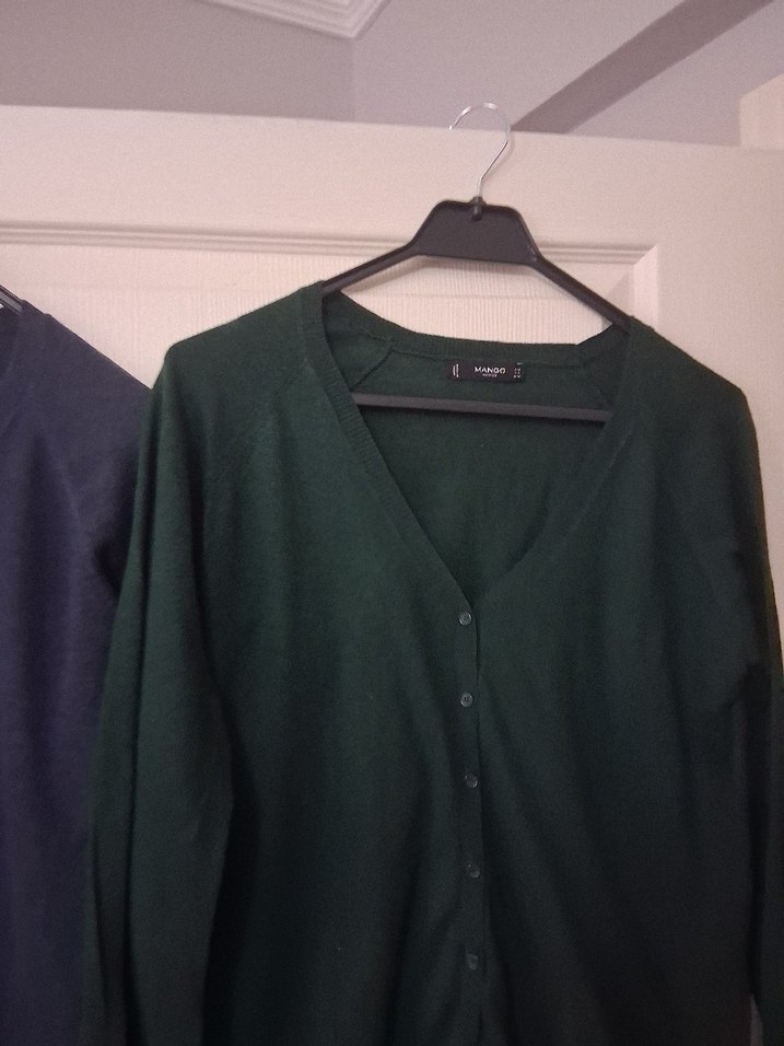 Lacivert V Yaka Düğmeli Kadın Hırka iki adet fiyat - Görsel 3