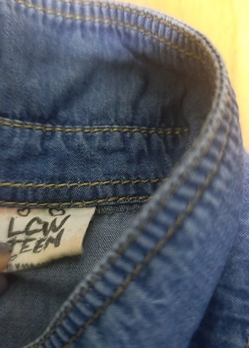 Kadın Mavi Kolsuz Denim Gömlek - Görsel 2