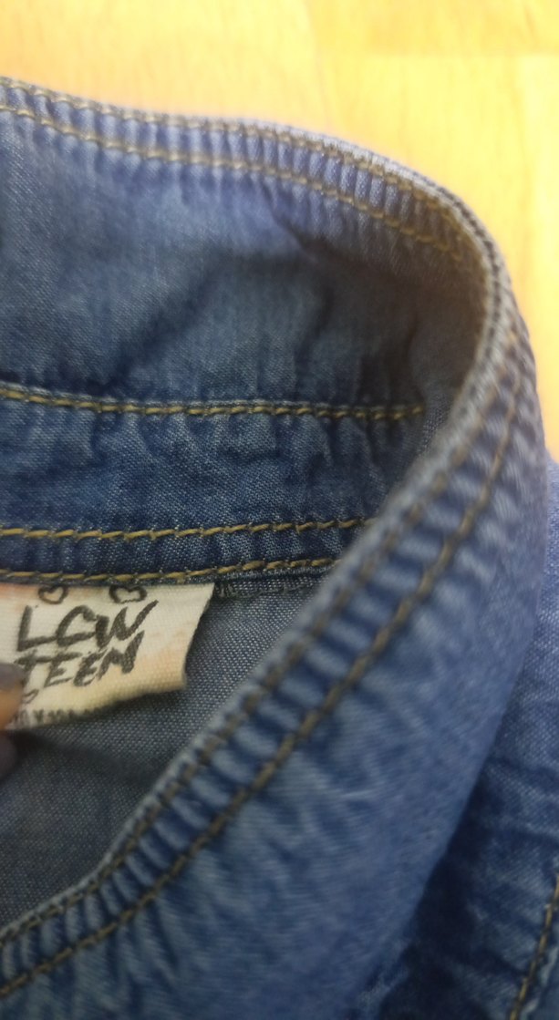 Kadın Mavi Kolsuz Denim Gömlek - Görsel 2