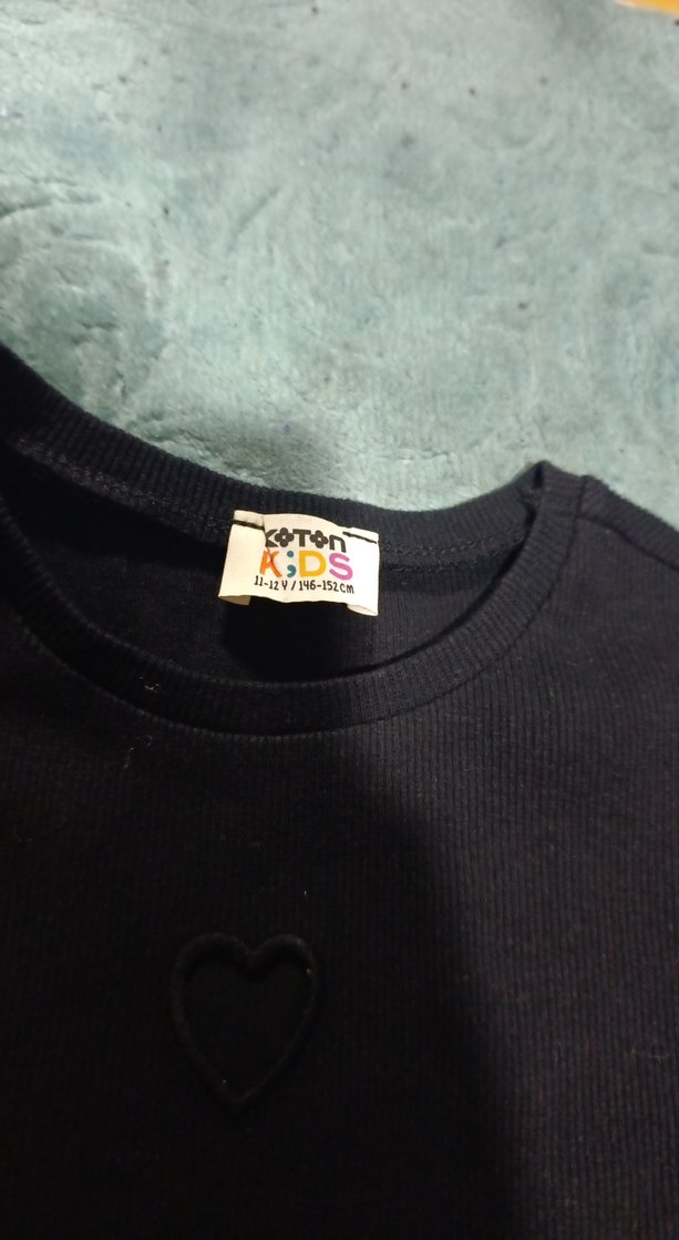 Siyah kisa Kollu Kız Çocuk t-shirt - Görsel 2