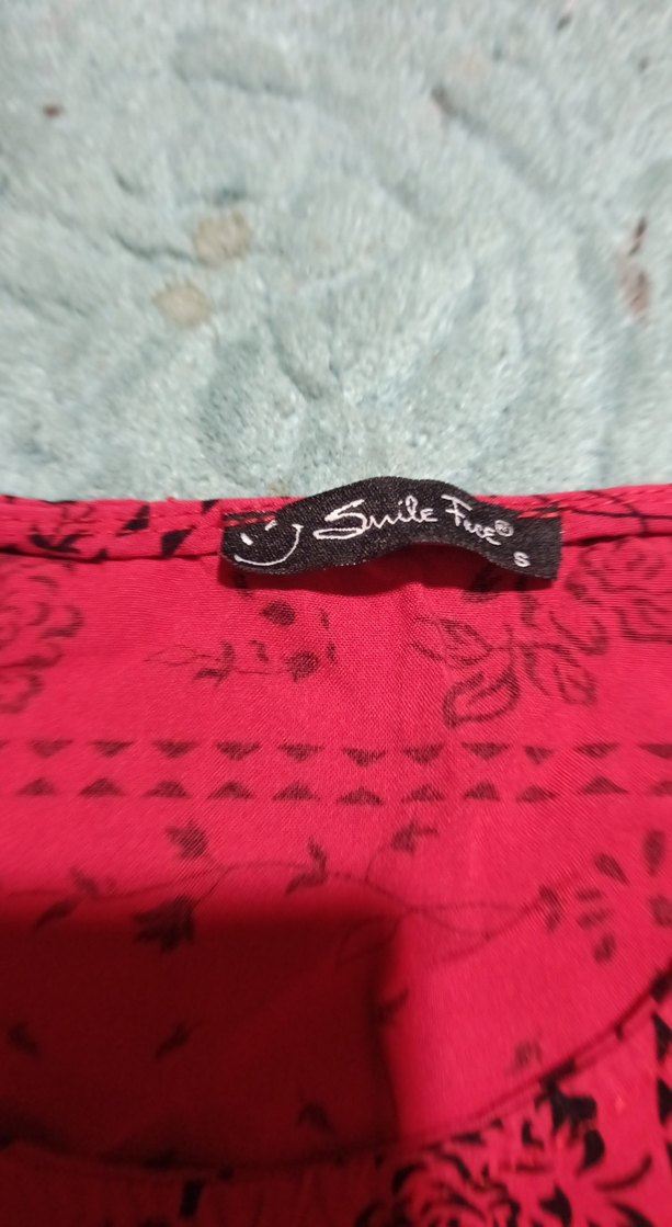 Kırmızı Desenli Uzun Hamile Eteği - Görsel 2