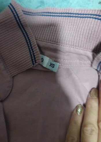 Bej Düğmeli Kısa Kollu Hamile Tişörtü - Görsel 2