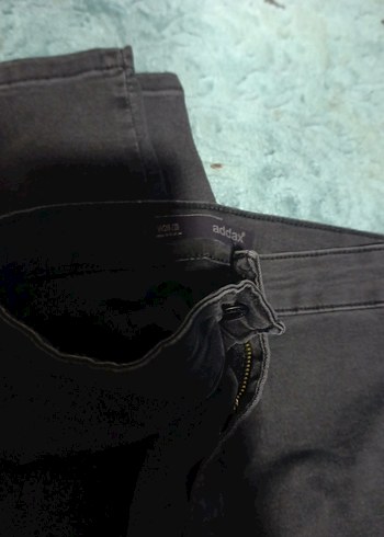 Gri Kadın Normal Boy Esnek Denim Pantolon - Görsel 2