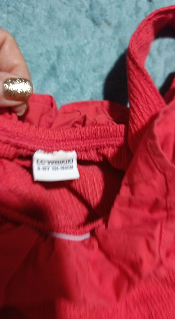 Kırmızı kız çocuk salopet - Görsel 3