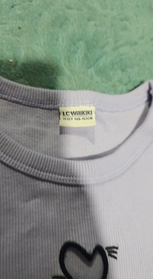 Mor Kız Çocuk Kısa Kollu Baskılı Tişört - Görsel 2