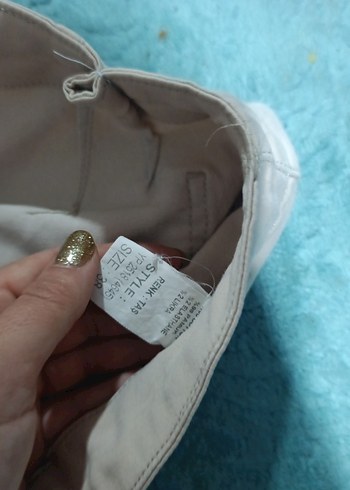 Beyaz Midi Kadın Kumaş Pantolon - Görsel 2