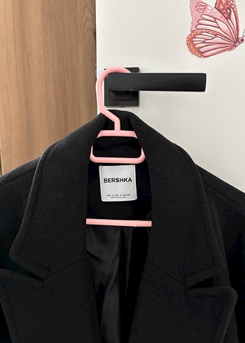 Bershka Siyah Midi Kadın Kaban