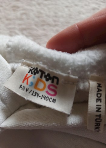 Beyaz Çocuk Kapüşonlu Sweatshirt - Görsel 4