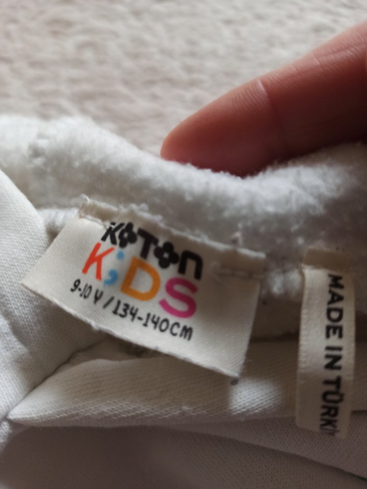 Beyaz Çocuk Kapüşonlu Sweatshirt - Görsel 4