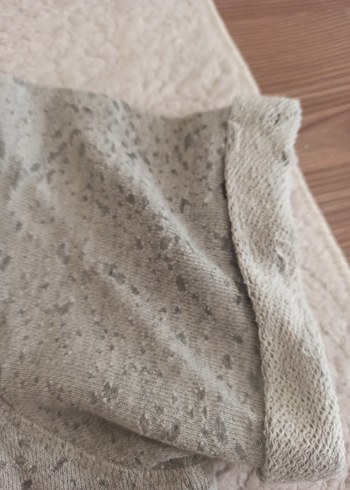 Gri Pamuklu Düğmeli Kadın Tişört - Görsel 6