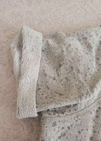 Gri Pamuklu Düğmeli Kadın Tişört - Görsel 5