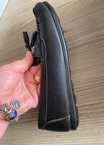 Kızlar için Siyah Deri Tokalı Loafer - Görsel 2