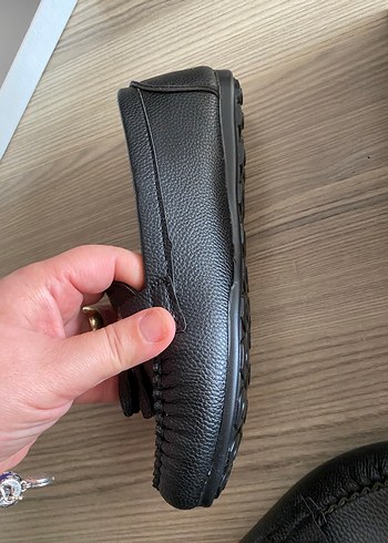 Kızlar için Siyah Deri Tokalı Loafer - Görsel 3