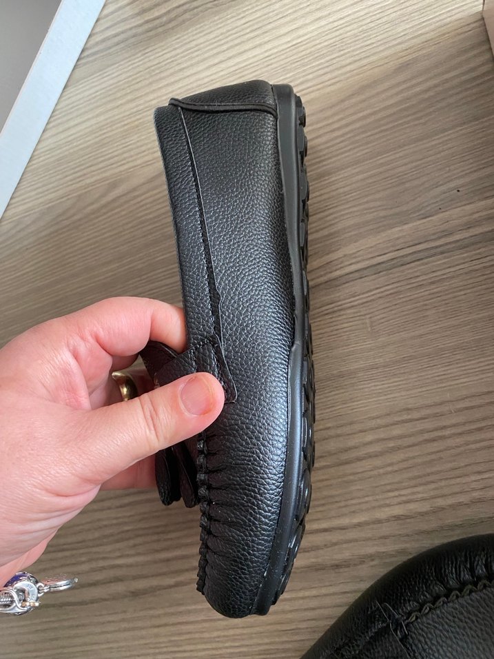 Kızlar için Siyah Deri Tokalı Loafer - Görsel 3