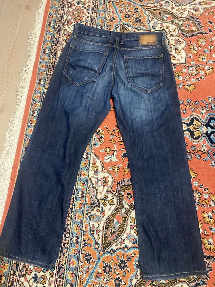 Bohem Tarz Kemerli Lacivert  Kot Pantolon - Görsel 2