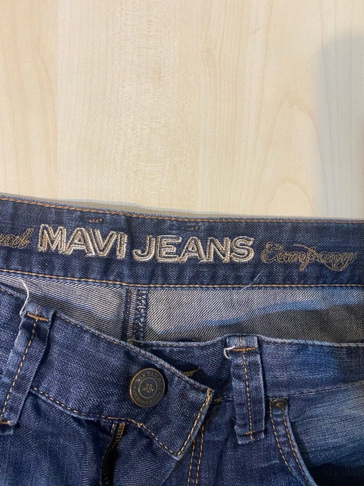 Bohem Tarz Kemerli Lacivert  Kot Pantolon - Görsel 3