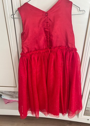 Kız Çocuk Kırmızı Drapeli Kolsuz Elbise - Görsel 3