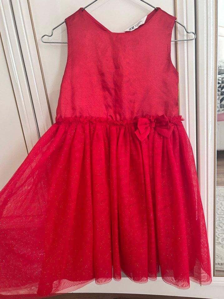 Kız Çocuk Kırmızı Drapeli Kolsuz Elbise - Görsel 4