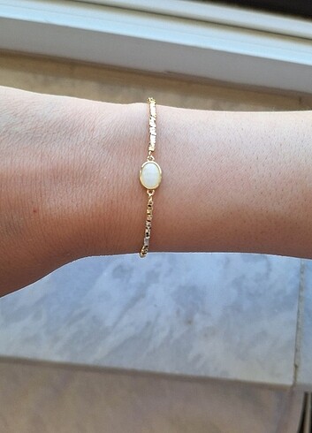Sterling silver Ay taşlı bileklik