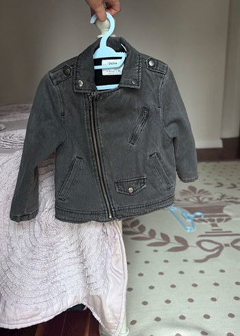 Erkek Çocuk Gri Denim Fermuarlı Blazer Ceket Zara - Görsel 3