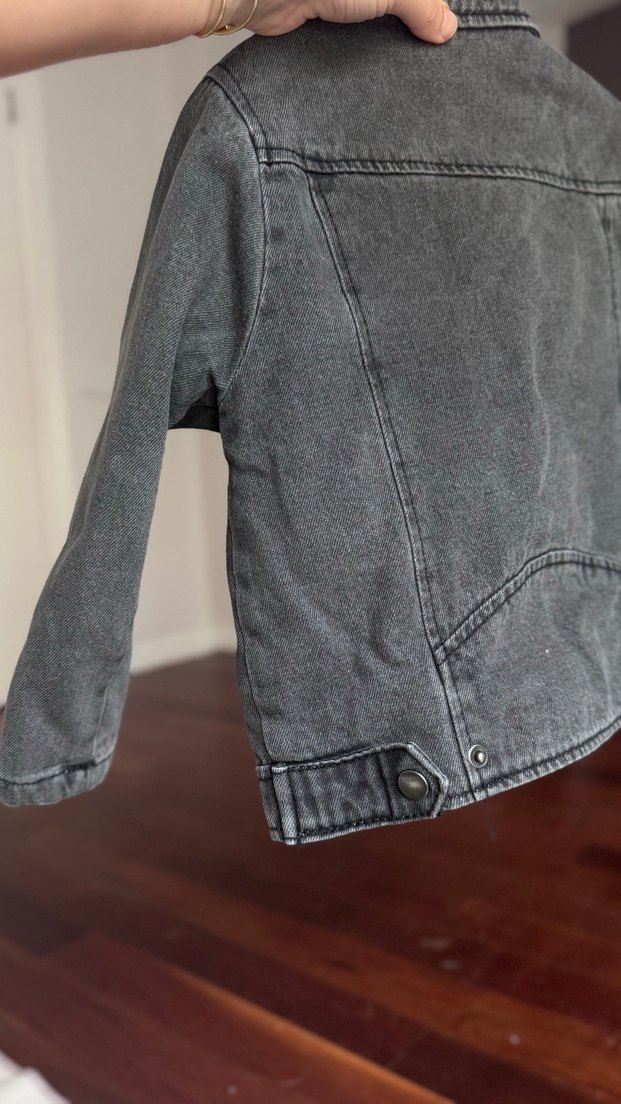 Erkek Çocuk Gri Denim Fermuarlı Blazer Ceket Zara - Görsel 2