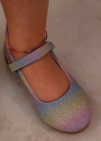 Kız Çocuk Çok Renkli Bağcıklı Babet - Görsel 2