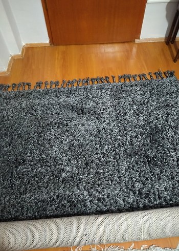 Bohem Siyah beyaz  kırçıllı Püsküllü Halı - Görsel 2