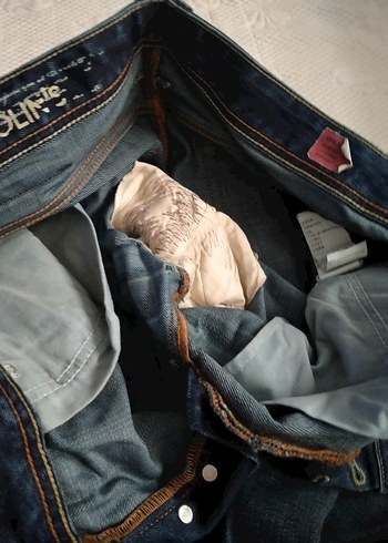 Erkek mavi Rahat Kesim Kot Pantolon - Görsel 3