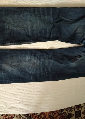 Erkek mavi Rahat Kesim Kot Pantolon - Görsel 2