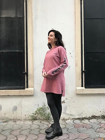 m Beden pembe Renk Tunik veya elbise