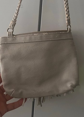 Püsküllü Bej Süet Bohem Çanta - Görsel 4