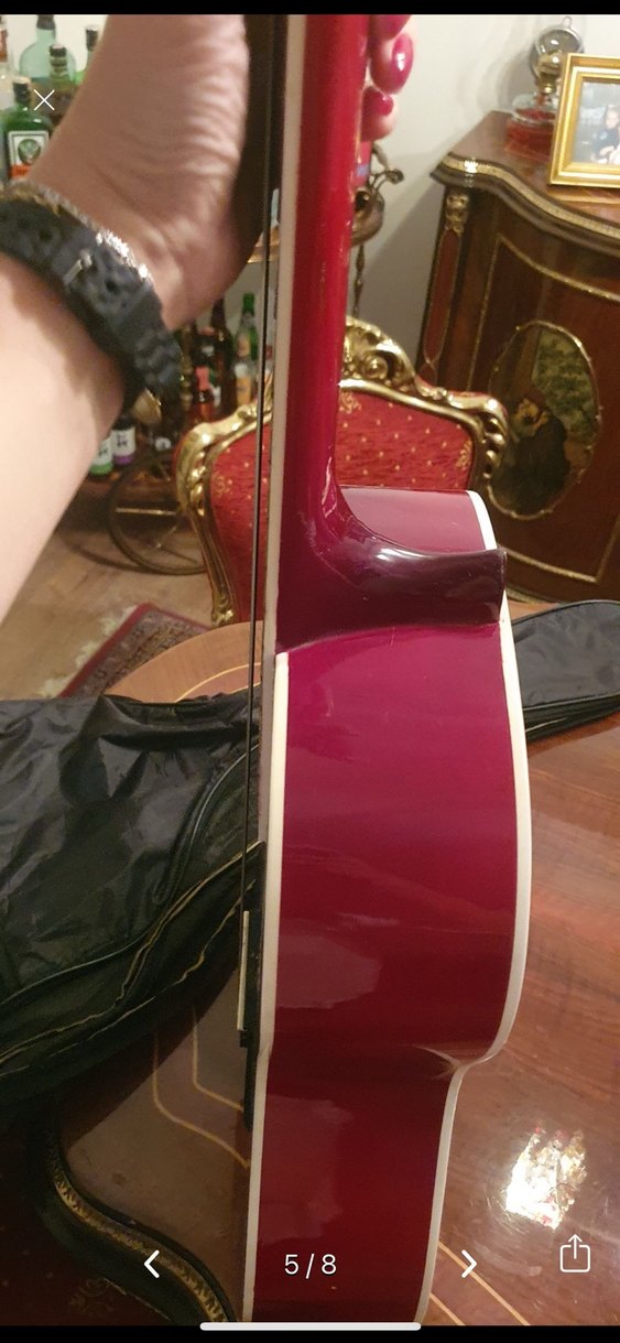 Palmer Kırmızı Parlak Klasik Gitar - Görsel 5