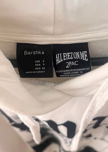 Beyaz Kapüşonlu Tupac Baskılı Erkek( unisex) Sweatshirt - Görsel 3