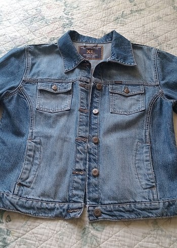 Düğmeli Mavi Kadın Denim Ceket