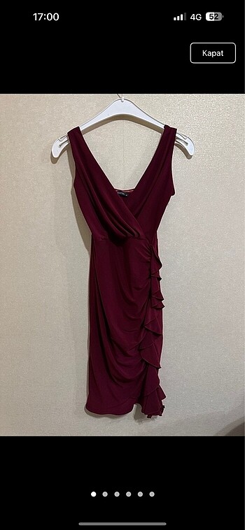 Bordo mini elbise