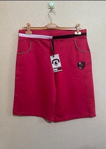 Pembe Kemerli Rahat Mini Şort