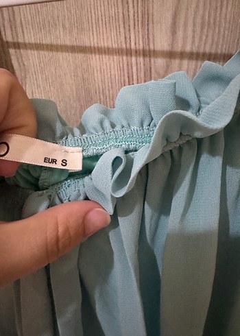 Bohem Rüzgarlı Turkuaz Mini Elbise - Görsel 4