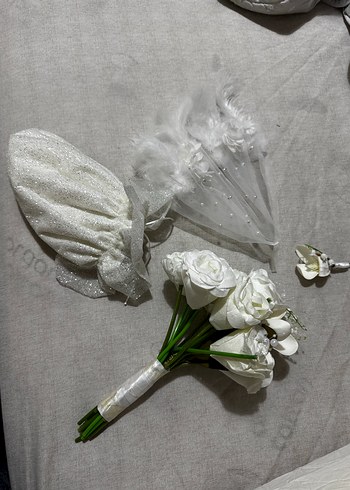 Bordo Dantel Gotik Düğün Aksesuar Seti - Görsel 8