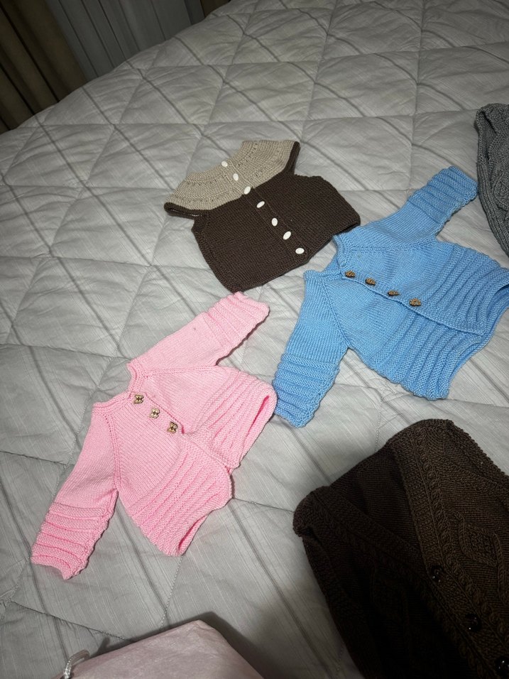 Kız Çocuk Fitilli Örgü Hırka Gri - Görsel 2