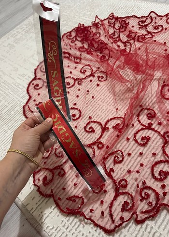 Bordo Dantel Gotik Gelin Aksesuarları Seti - Görsel 8