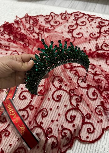 Bordo Dantel Gotik Gelin Aksesuarları Seti - Görsel 3