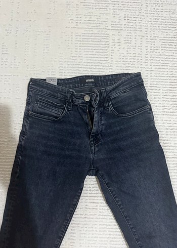 Erkek Gri Dar Kesim Kot Pantolon - Görsel 5