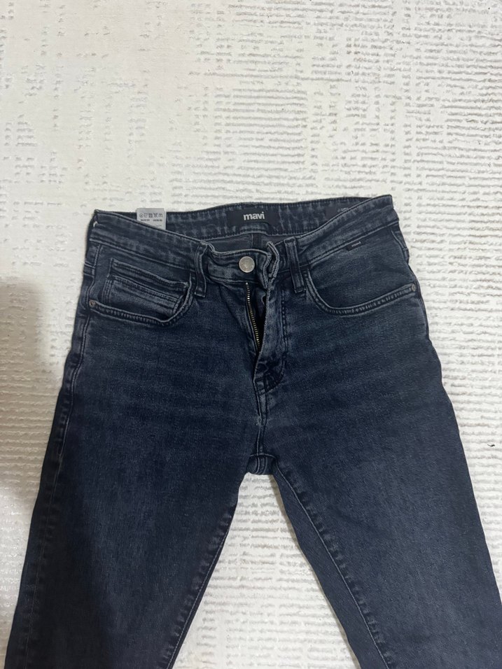 Erkek Gri Dar Kesim Kot Pantolon - Görsel 5