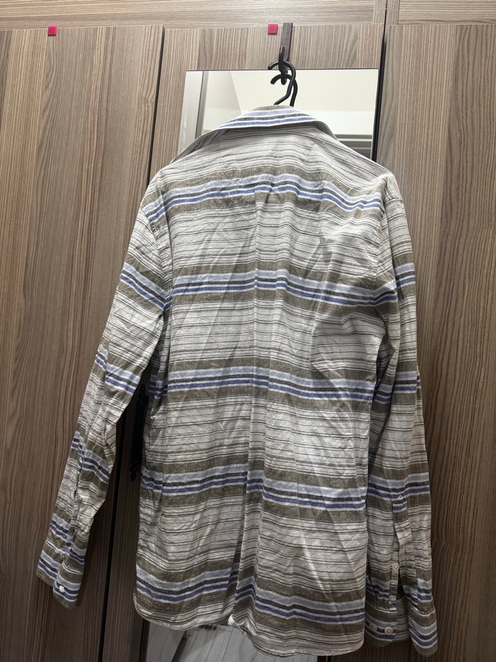 Gri Uzun Kollu Düğmeli Erkek Gömlek - Görsel 4