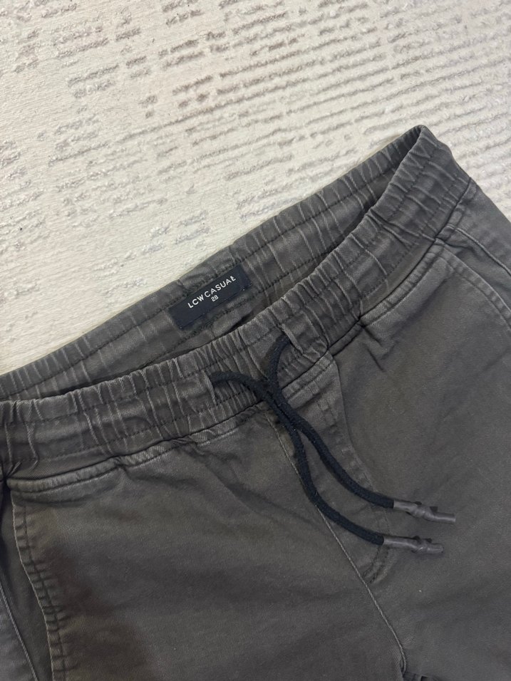 Gri Bel Bantlı Pamuklu Erkek Pantolon - Görsel 3